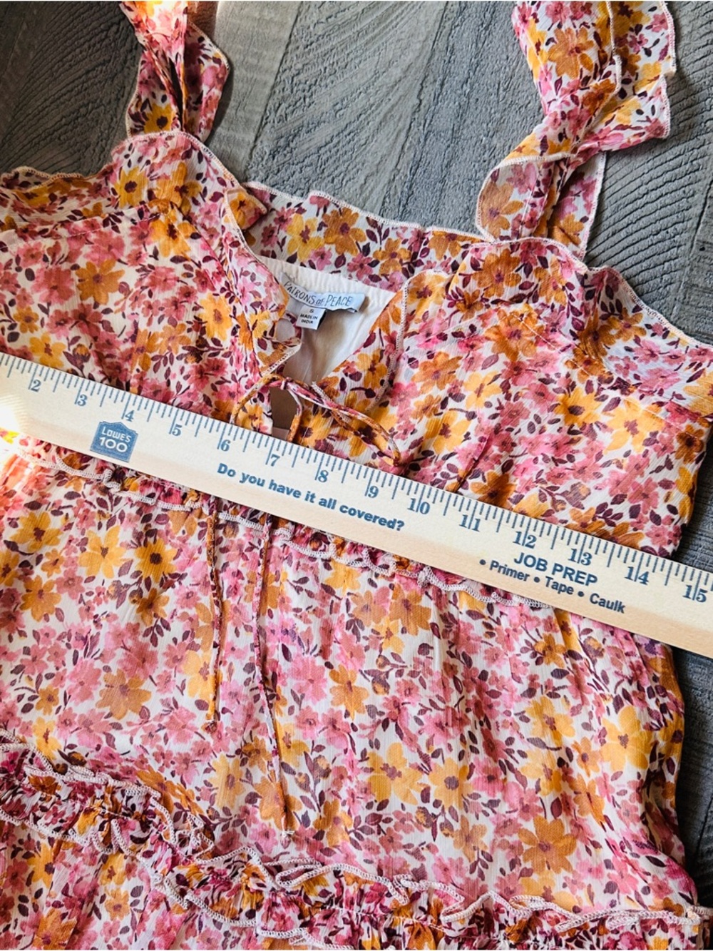 NWT Patrons Of Peace Women’s Floral Ruffle Mini Dress Boho Cottagecore Small - Picture 4 of 8
